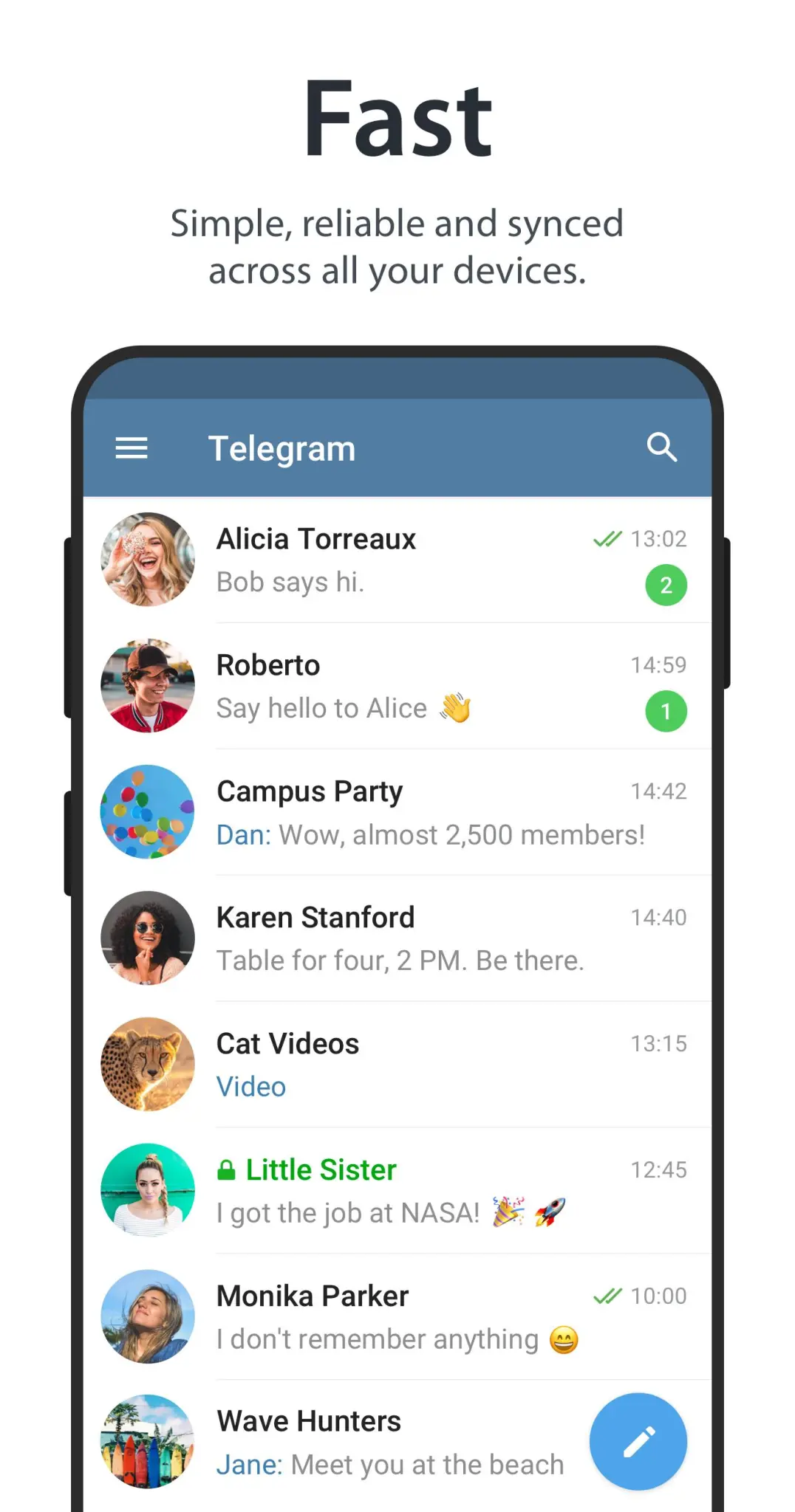 Telegram 聊天界面